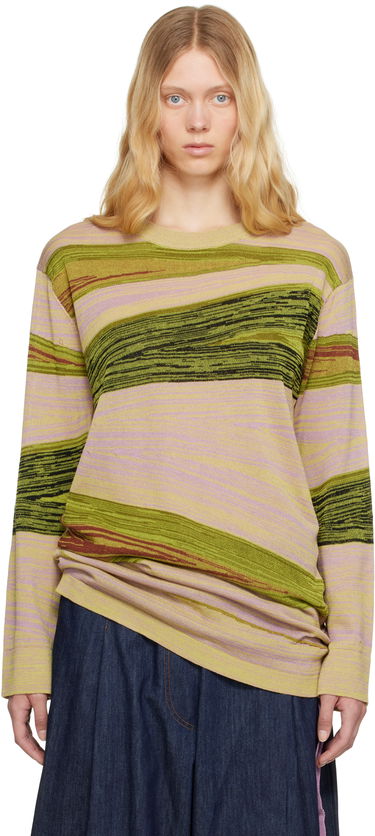 Sveter Dries Van Noten Dries Van Noten Striped Knit Sweater Zelené | 251-011248-1716, 0