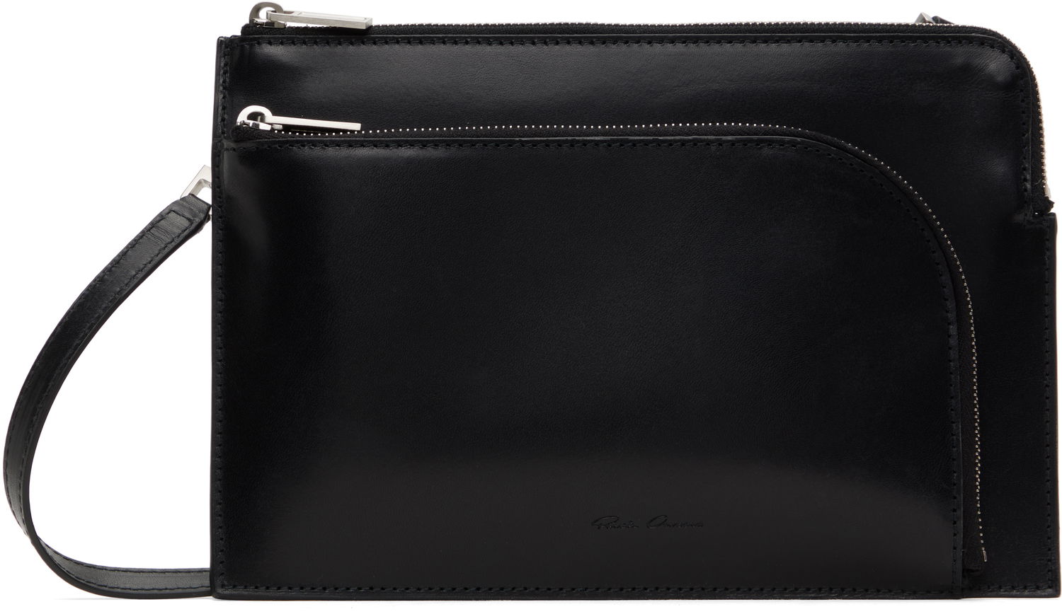 Taška cez rameno Rick Owens Rick Owens Hollywood Club Leather Pouch Čierna | RA01E0620 LGEL, 0