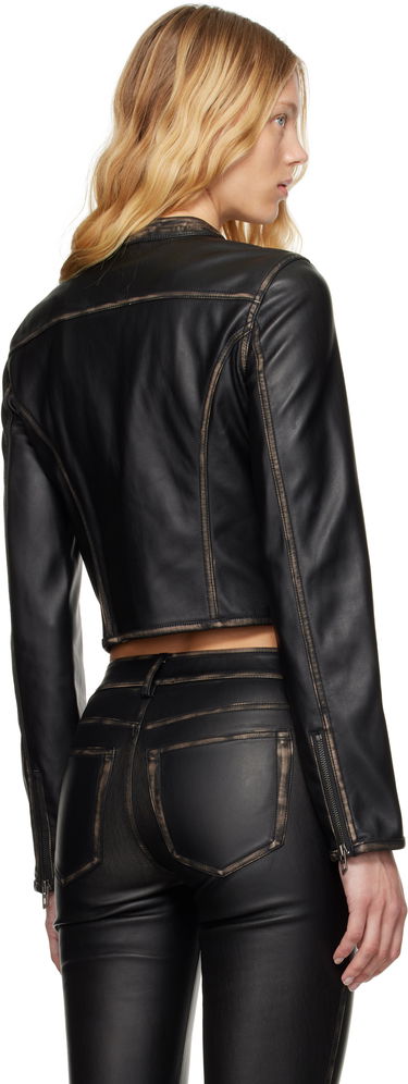 Bunda Diesel G-Lobe Faux-Leather Cropped Jacket Čierna | A16660 0IKAR, 2