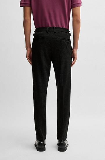 Nohavice BOSS Slim Fit Stretch Jersey Trousers Čierna | 50530871, 1