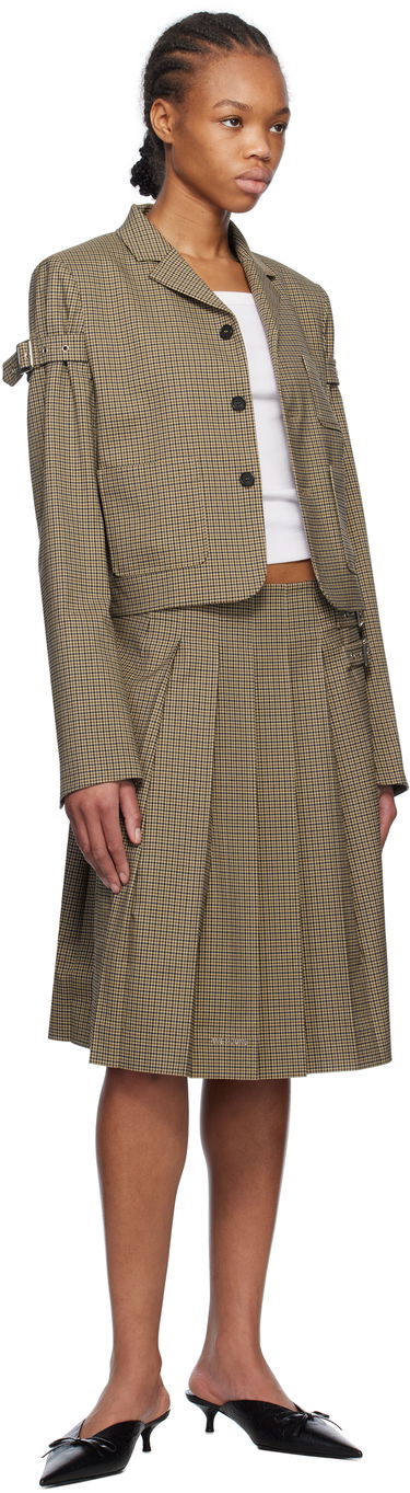 Sukňa We11done We11done Checkered Pleated Midi Skirt Hnedá | WD-SK0-25-262-W-BG, 3