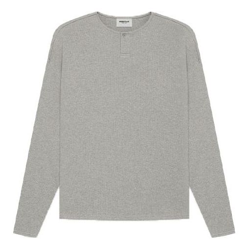 Sveter Fear of God Essentials Thermal Henley Long Sleeve Shirt Šedá | FOG-SS21-620