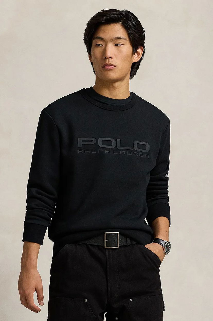 Sveter Polo by Ralph Lauren Black Sweatshirt With Embroidered Logo Čierna | 710959026