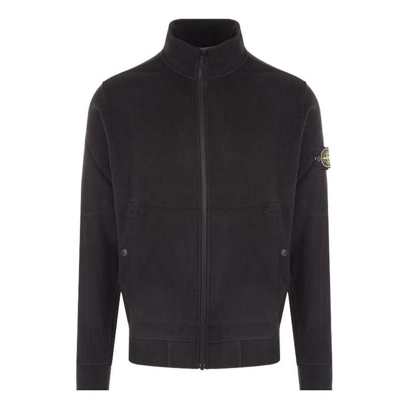 Mikina Stone Island Logo Patch Zip-Up Jacket Čierna | 791562820-V0029