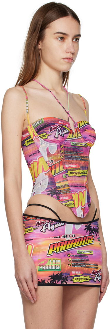 Sukňa Miaou Miaou Aphex Paradise Print Tank Top Ružová | 7046PM1LOT, 1