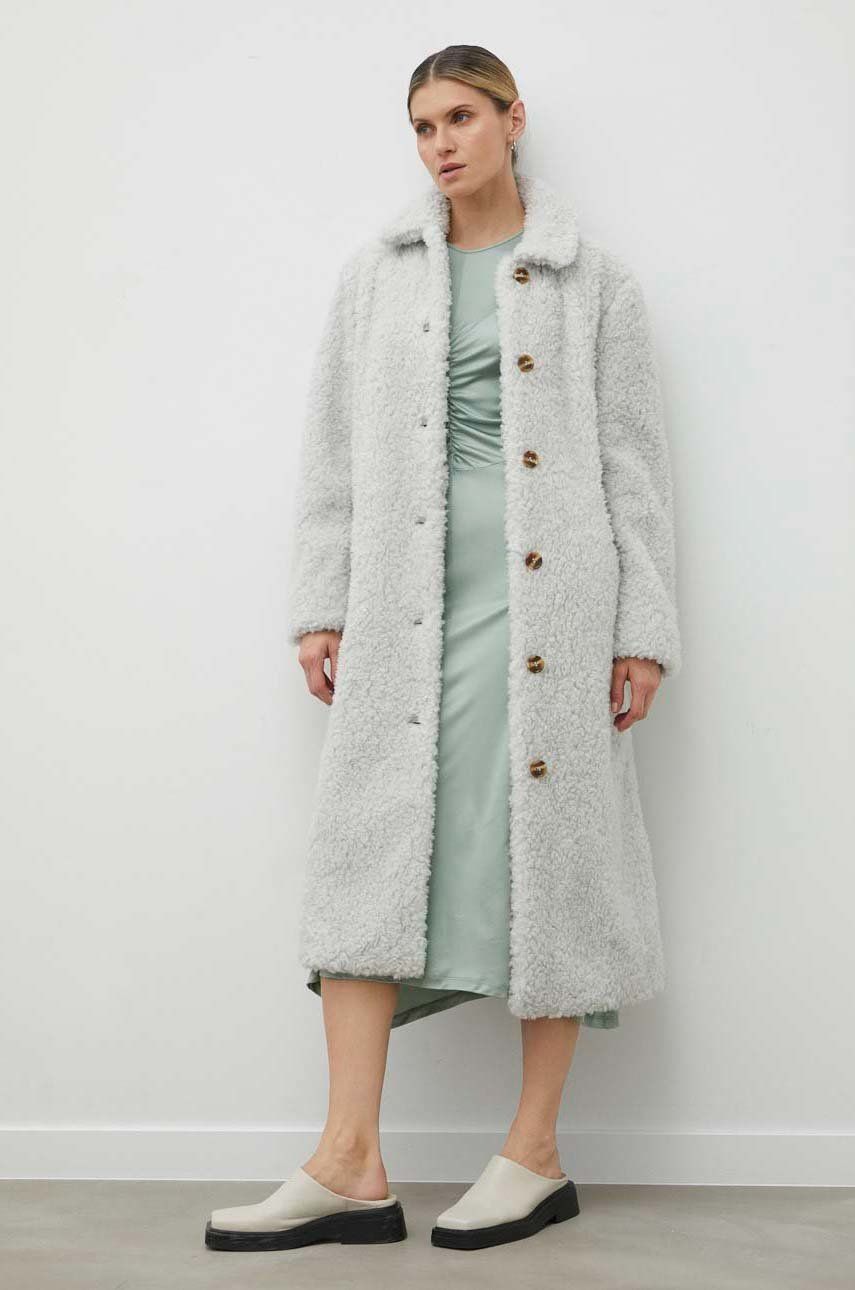Kabáty Samsoe Samsoe Eloise Teddy Coat Šedá | F22400028, 0