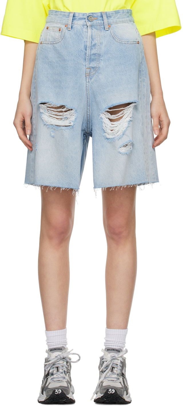 Šortky VETEMENTS Destroyed Denim Shorts Modrá | UE64SS210N, 0