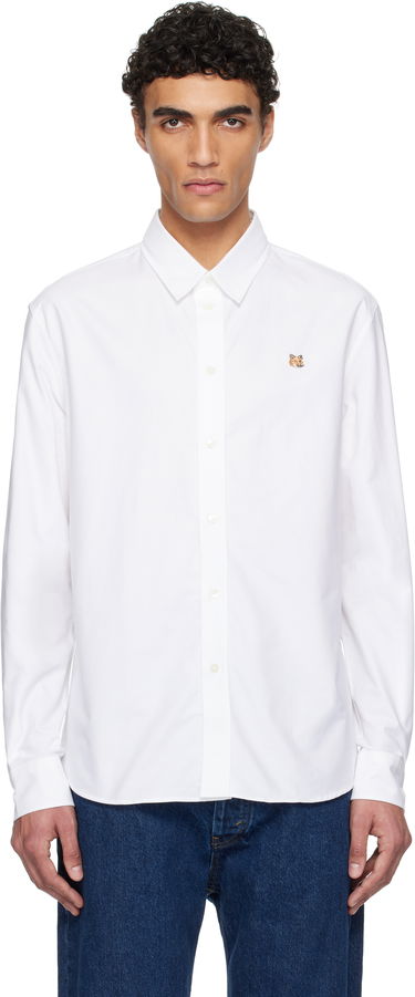 Košeľa MAISON KITSUNÉ Maison Kitsuné Casual Shirt with Fox Head Embroidery Biela | MM00408WC5012, 0