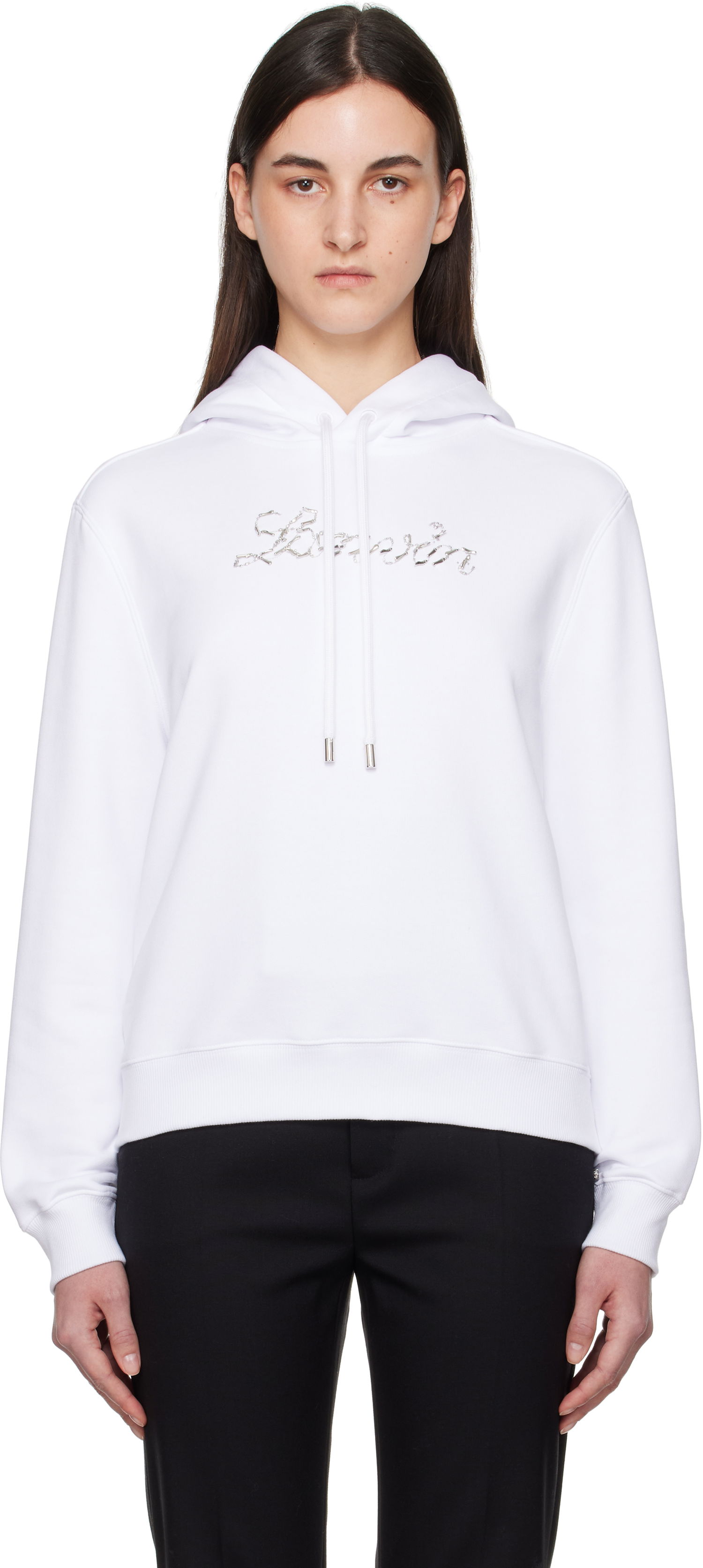 Mikina LANVIN Lanvin Bead Embroidered Hoodie Biela | RW-HO9003-J176-P25, 0