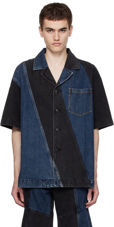 Košeľa Feng Chen Wang Feng Chen Wang Paneled Denim Shirt Modrá | FUF16SR02, 0