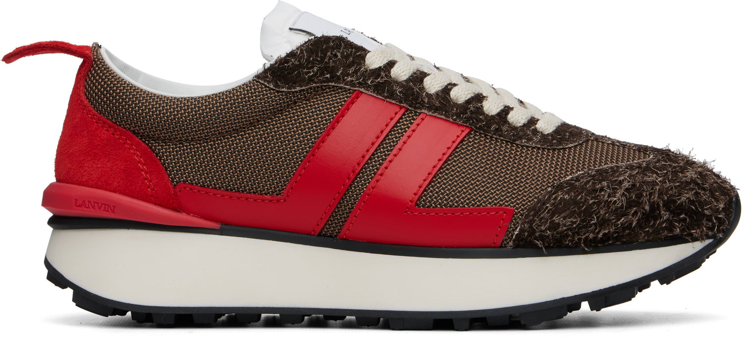 Tenisky a topánky LANVIN Brown & Red Bumpr Mesh Sneakers Hnedá | FU-SKBUMP-MESH-H25, 1