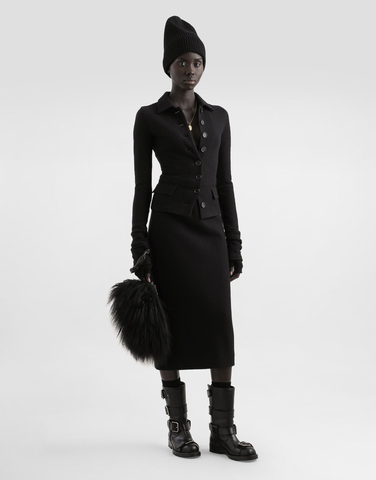Sukňa Dolce & Gabbana Dolce & Gabbana Women's Wool Pencil Skirt, Size 46 Čierna | F4DAMTHU2BBN0000, 1