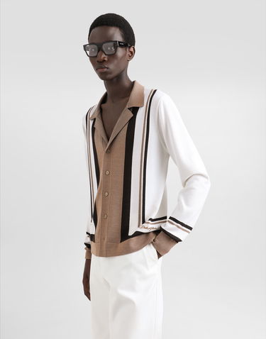 Sveter Dolce & Gabbana Dolce & Gabbana Embroidered Striped Wool Cardigan Rôznofarebný | GXV35ZJFMDUW8277, 3