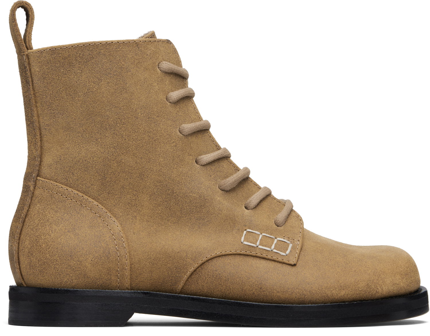 Tenisky a topánky JW Anderson JW Anderson Suede Lace-Up Ankle Boots with Contrast Stitching Béžová | BT0107-LA0319, 0