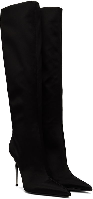 Tenisky a topánky Dolce & Gabbana Tall Satin Boots Čierna | CU1126 A7630, 3