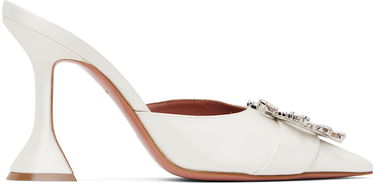 Tenisky a topánky Amina Muaddi Sculptural Heel Leather Mules Biela | BEGUM MULE CL SATIN, 0