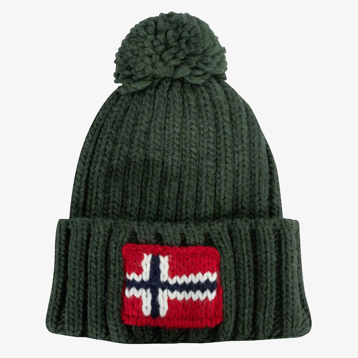 Kulicha Napapijri Knitted Beanie with Pom-Pom Zelené | NP0A4GKBG1S1, 0