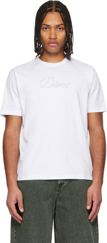 Tričko Dime Cursive T-shirt Biela | DIMEHO2574WHT, 0