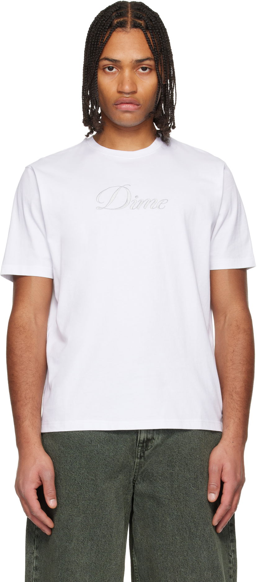 Tričko Dime Cursive T-shirt Biela | DIMEHO2574WHT