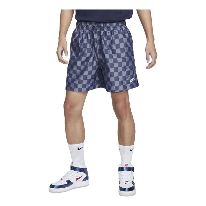 Šortky Nike Club Flow Checkered Shorts Modrá | FN3099-410