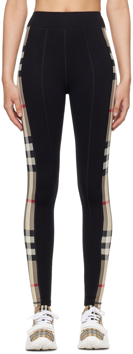 Legíny Burberry Check Panel Leggings Čierna | 8072124, 0