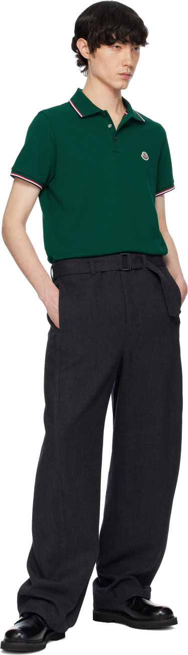Polo tričko Moncler Moncler Cotton Piquet Polo Shirt with Tricolor Trim Zelené | K10918A7030084556, 4