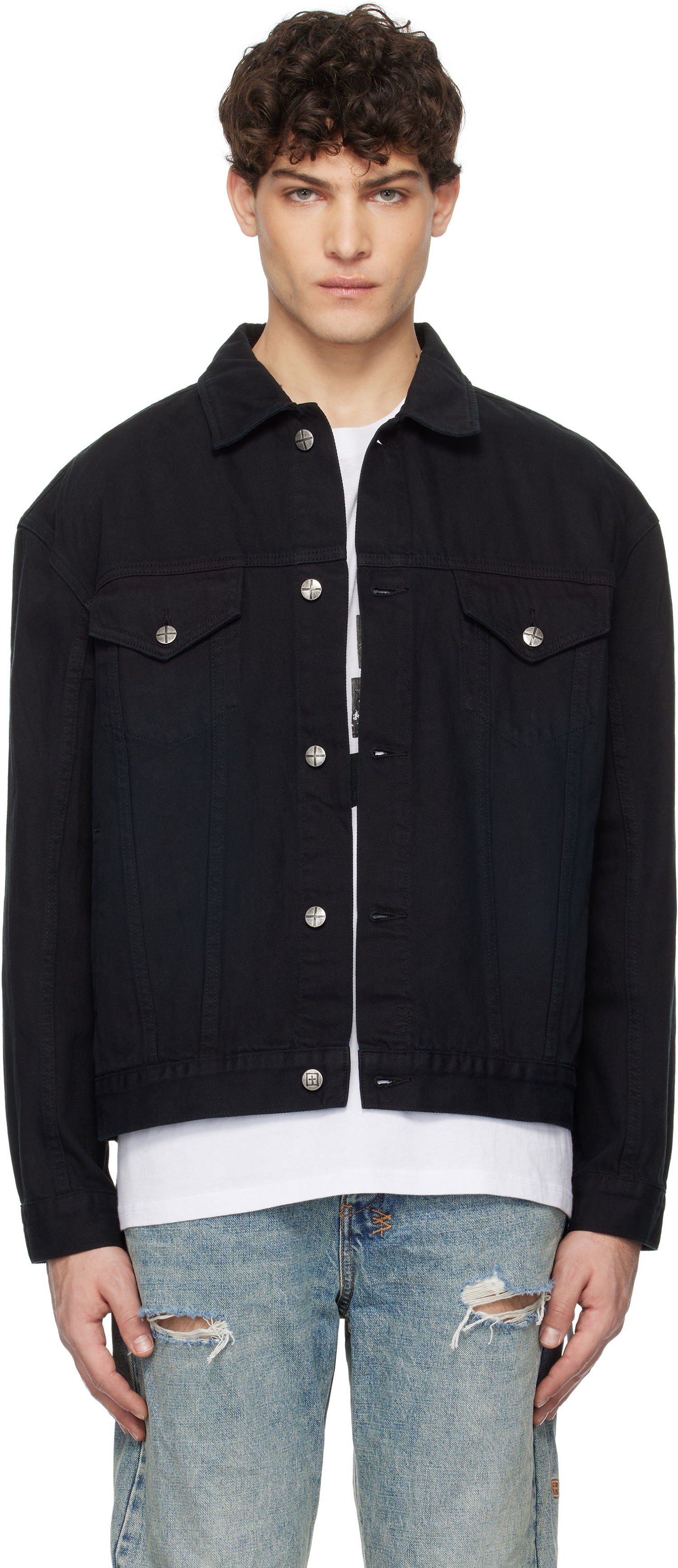 Bunda Ksubi Oh G Replica Eagle Denim Jacket Čierna | MPS25JK004, 0