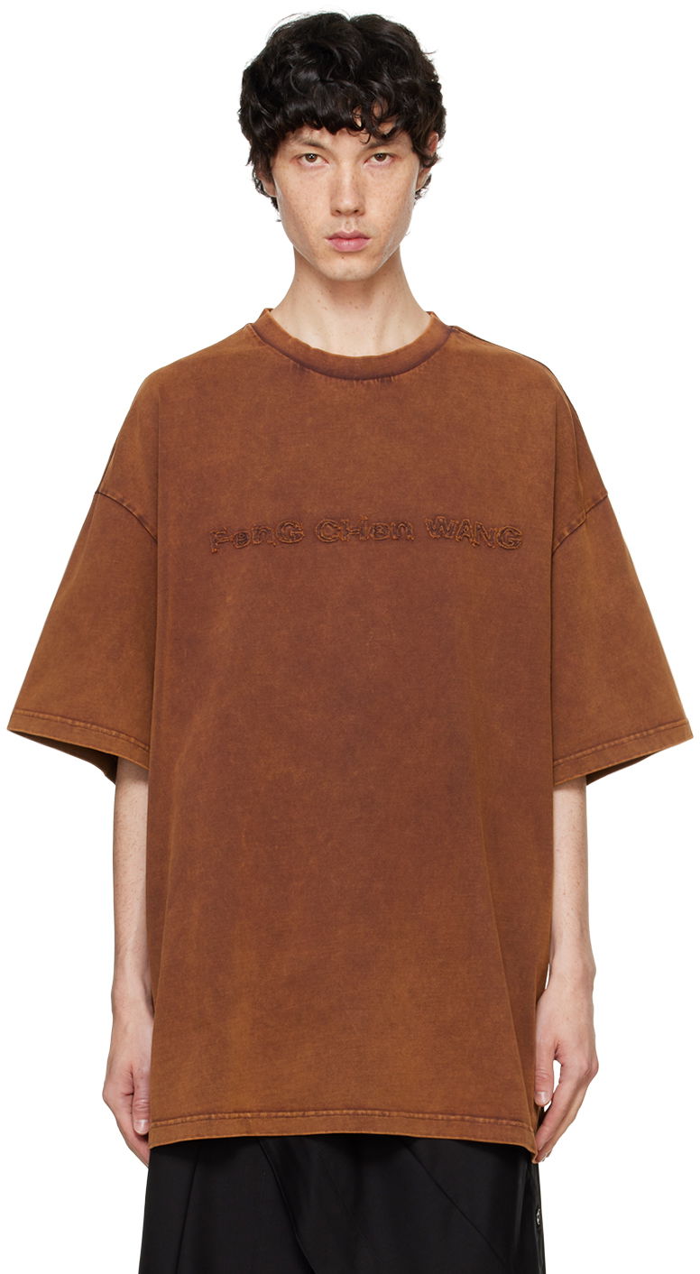 Tričko Feng Chen Wang Feng Chen Wang Washed Logo T-Shirt Hnedá | FUF18TS07, 0