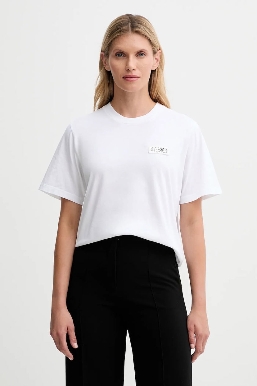 Tričko Maison Margiela MM6 Maison Margiela Short-Sleeve Numerical Logo Patch T-Shirt Biela | S62GD0210.M20115.100