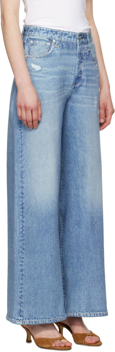 Džínsy rag & bone rag & bone Miramar Sofie Ankle Wide-Leg Trousers Modrá | WCW24S70078207, 4