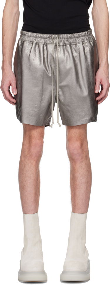 Šortky Rick Owens Rick Owens Hollywood Boxers Leather Shorts Metalická | RR01E5306 LBAM, 0