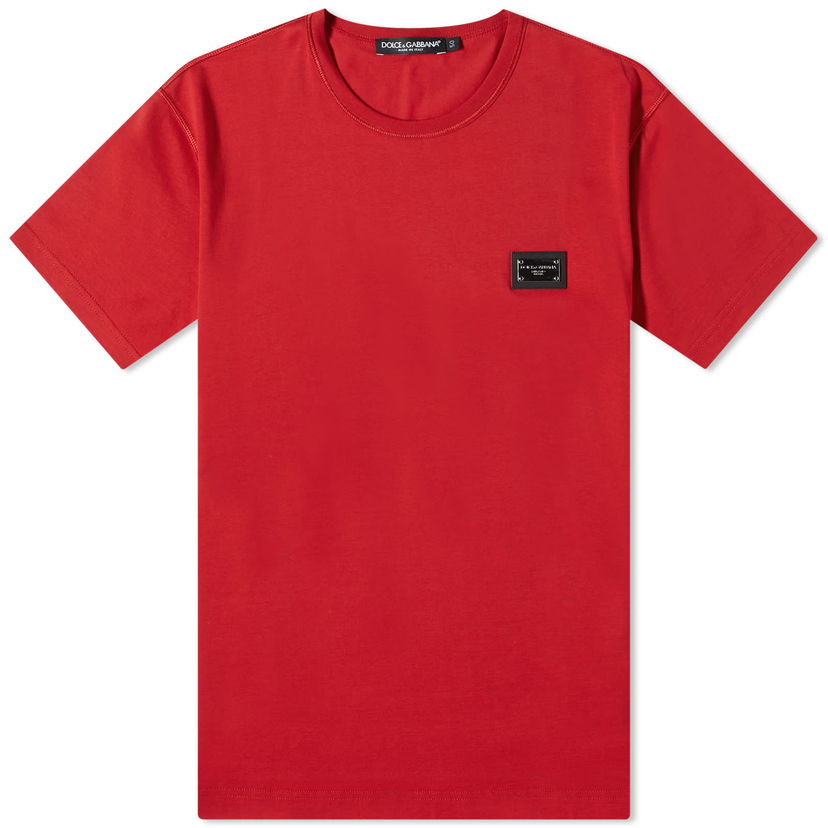 Tričko Dolce & Gabbana Plate Crew Neck T-Shirt Red Červená | G8PT1TG7F2I-R2254