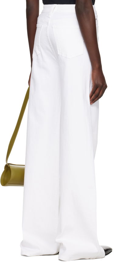 Džínsy Khaite Dane High-Waisted Wide-Leg Flared Stretch Jeans Biela | 1170902100, 2