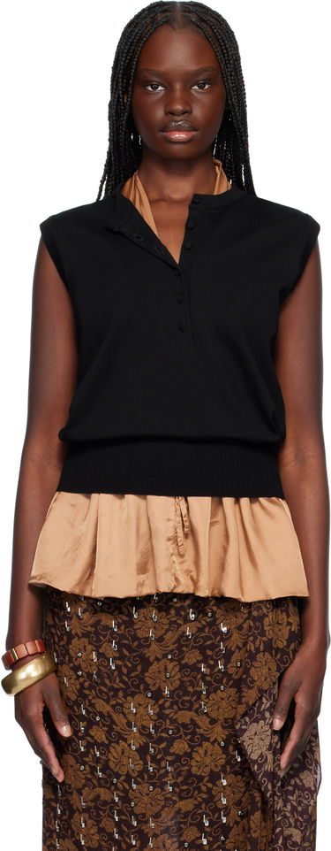 Sveter Dries Van Noten Dries Van Noten Sleeveless Peplum Sweater Čierna | 251-011206-1702, 0