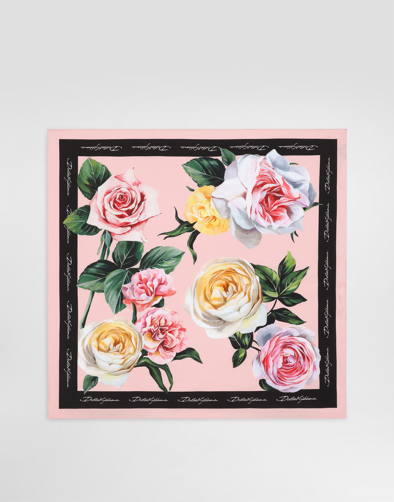 Šál Dolce & Gabbana Dolce & Gabbana Rose and Peony Print Silk Twill Square Scarf (70x70) Ružová | FN092RGDCUIHF5IY, 0