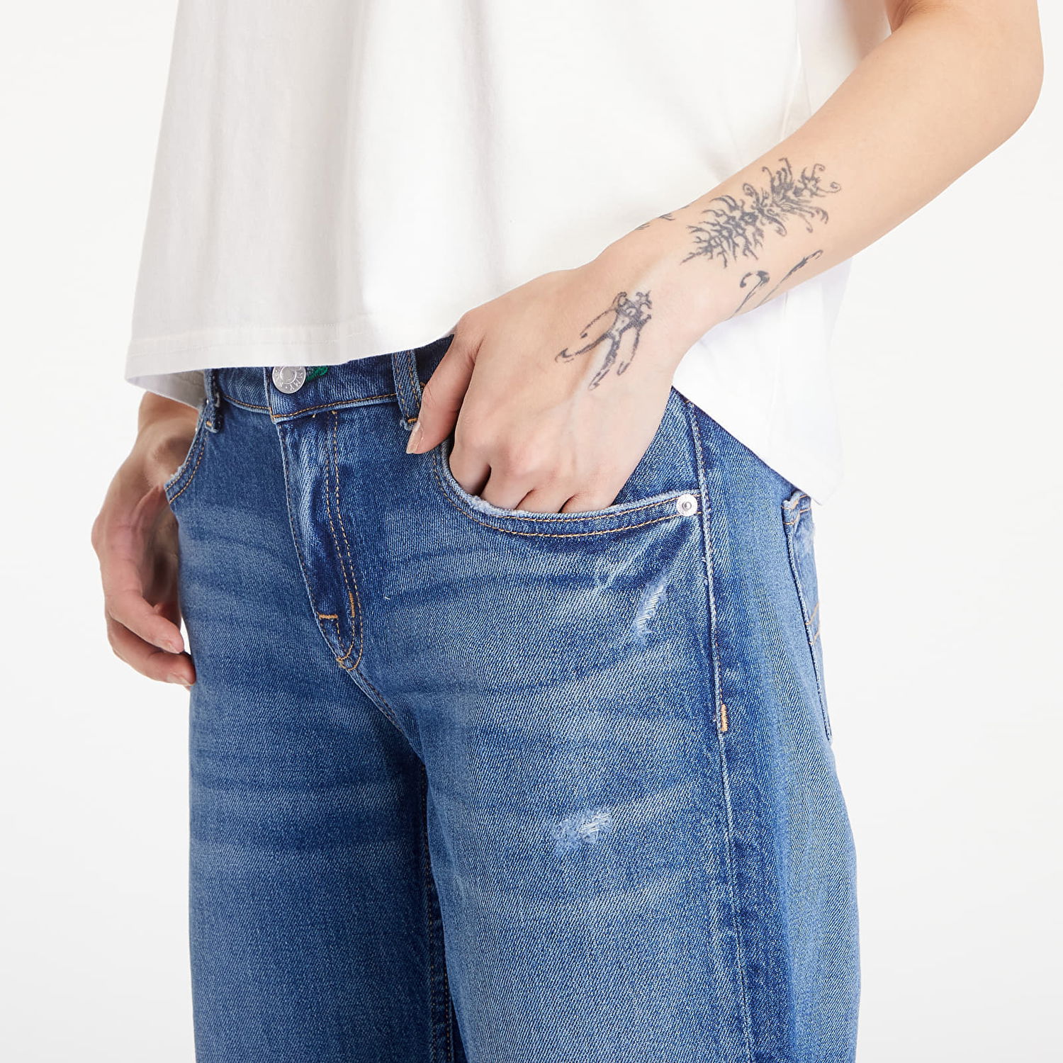 Džínsy Tommy Hilfiger Sophie Low Rise Straight Distressed Jeans Denim Medium Modrá | DW0DW18249 1A5, 1