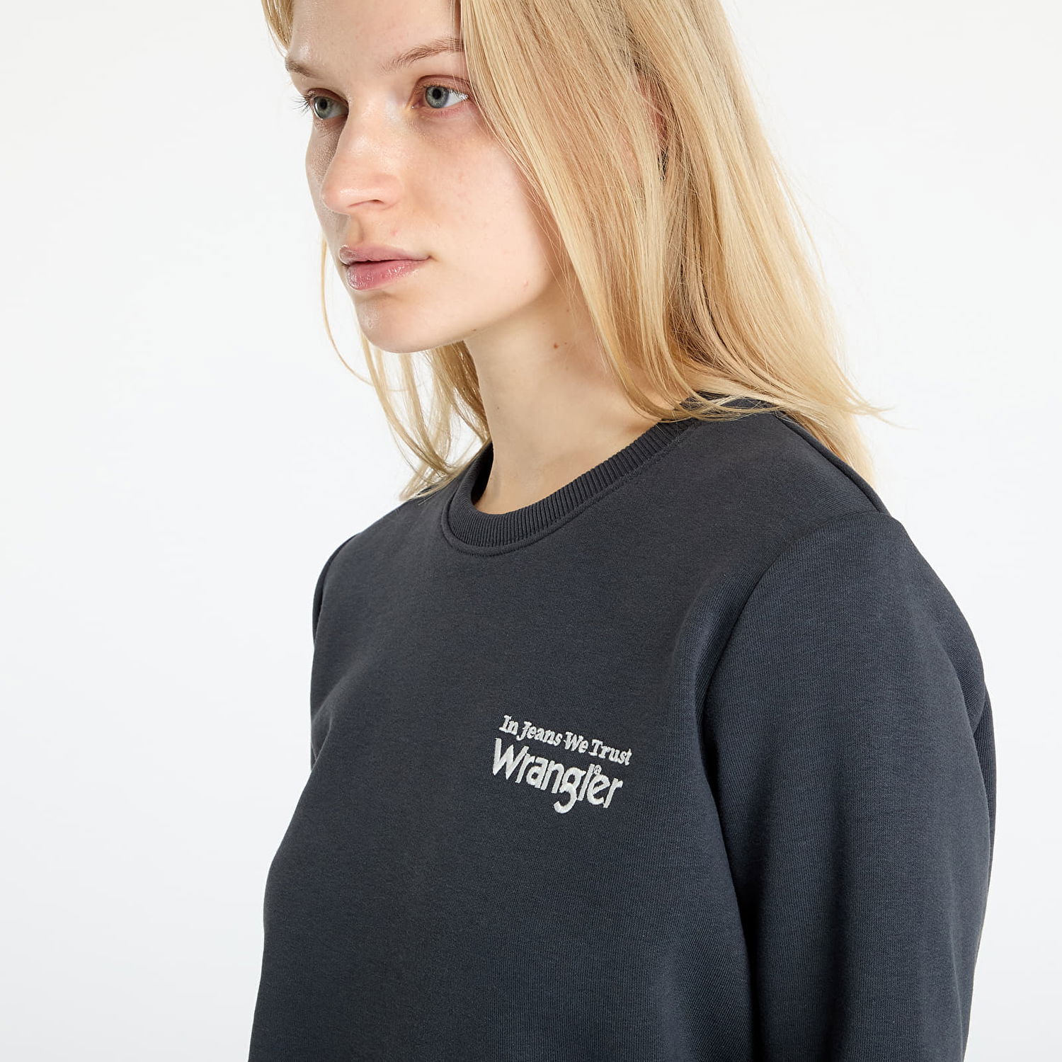 Mikina Wrangler Regular Sweat Faded Black Čierna | 112356510, 1