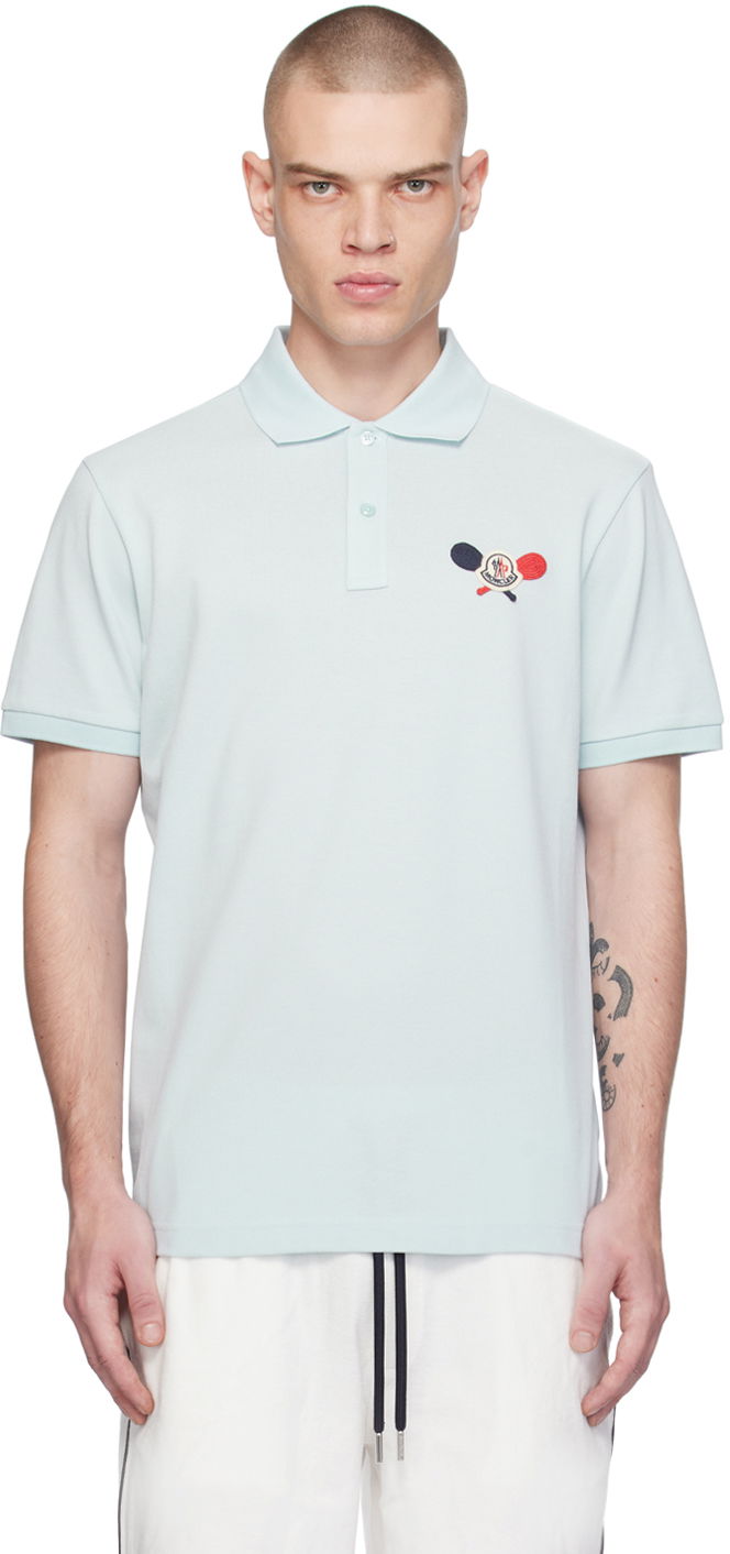 Polo tričko Moncler Appliqué Polo Modrá | J10918A0000989A16, 0