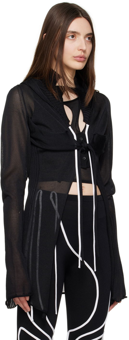 Sveter Ottolinger Ottolinger Hooded Sheer Cardigan Čierna | 705401, 1