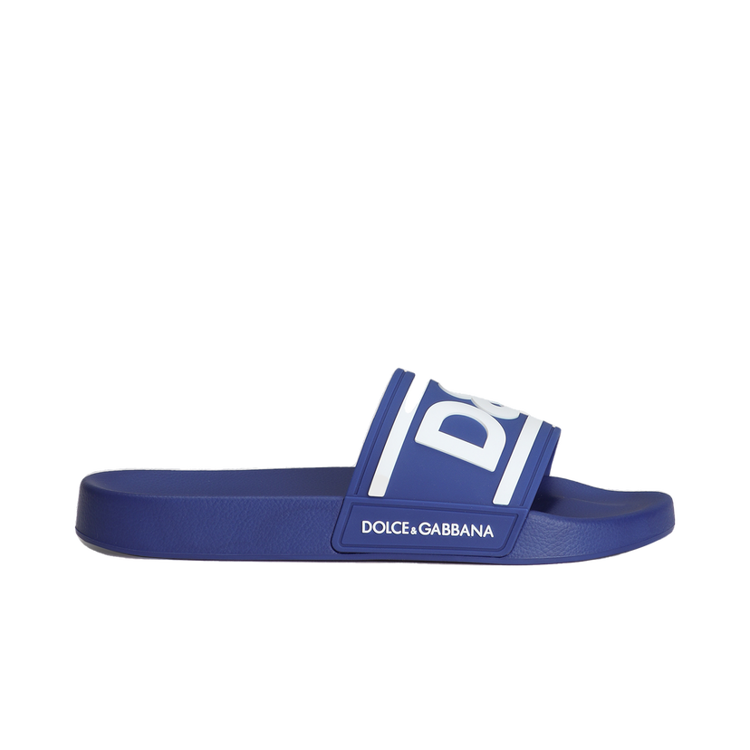 Tenisky a topánky Dolce & Gabbana Rubber Beachwear Sliders With Dg Logo Modrá | CS2072AQ85889623