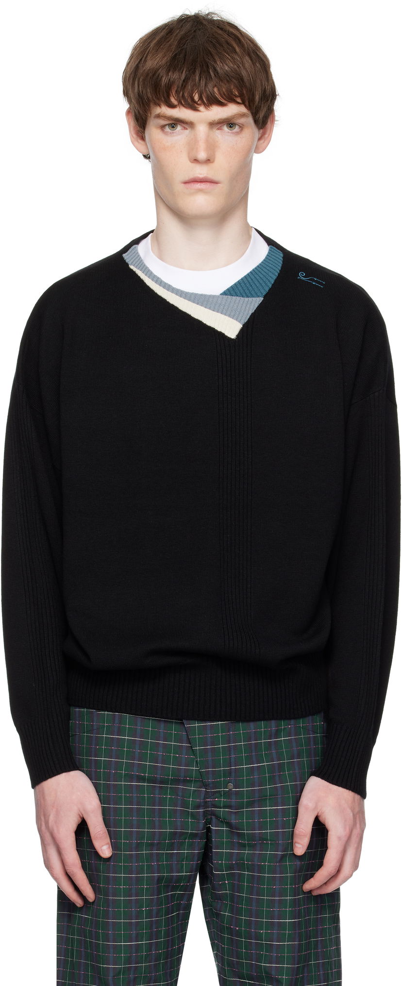 Sveter KIKO KOSTADINOV Kiko Kostadinov Vig Multi Collar Sweater Čierna | KKAW25KN04-98
