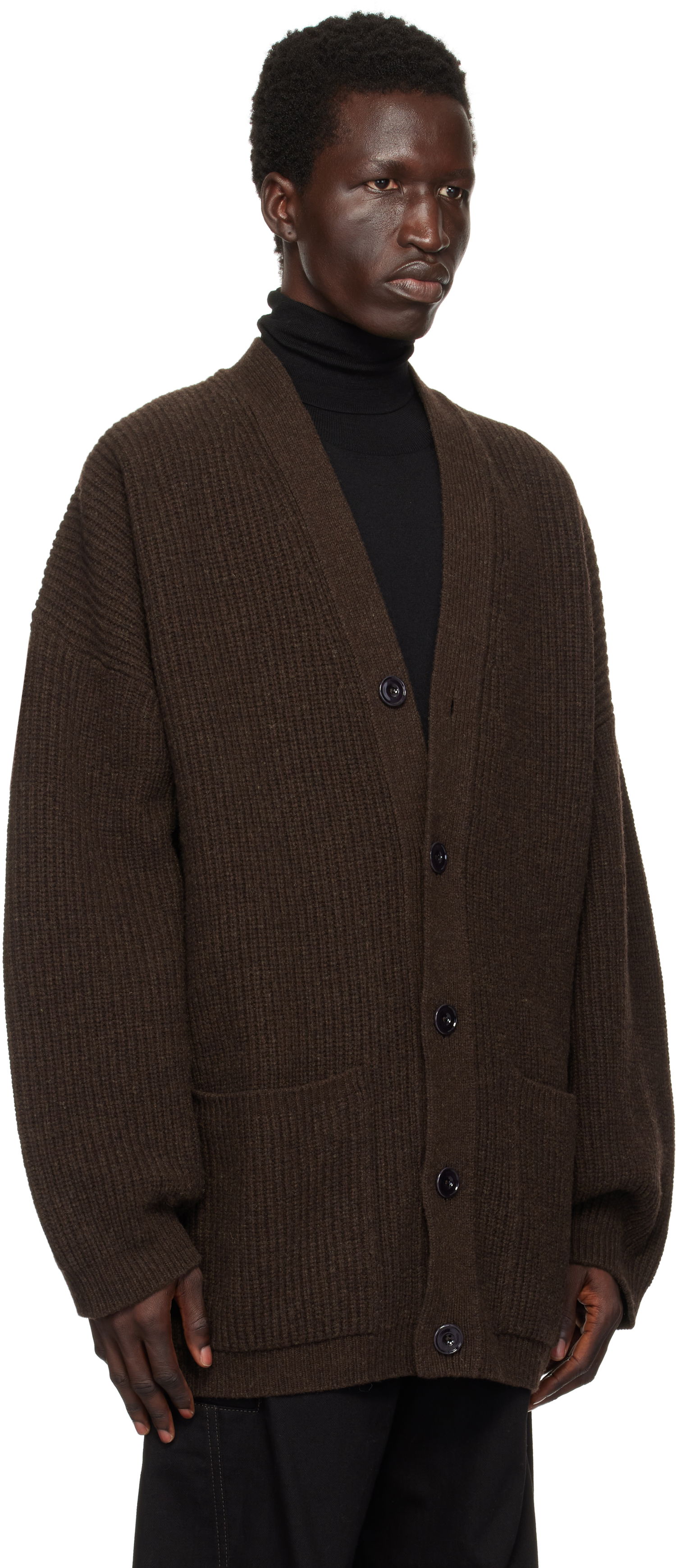 Sveter LEMAIRE Felted Cardi Cardigan Hnedá | CO1077 LK1027, 1