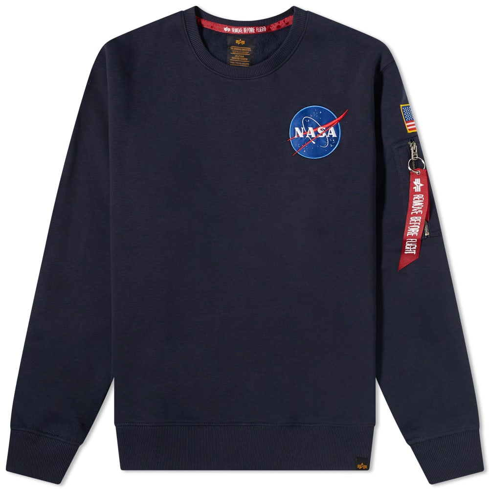 Sveter Alpha Industries NASA Patch Crew Navy | 178307-07, 0