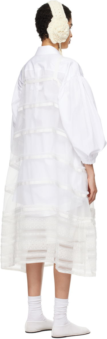 Šaty Comme des Garçons Comme Des Garçons Organdy Embroidered Midi Dress Biela | TN-A003-051, 2