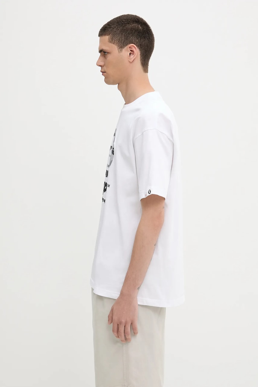 Tričko AAPE by A Bathing Ape AAPE Basic Print T-Shirt Biela | AAPTEM1639XXO, 1