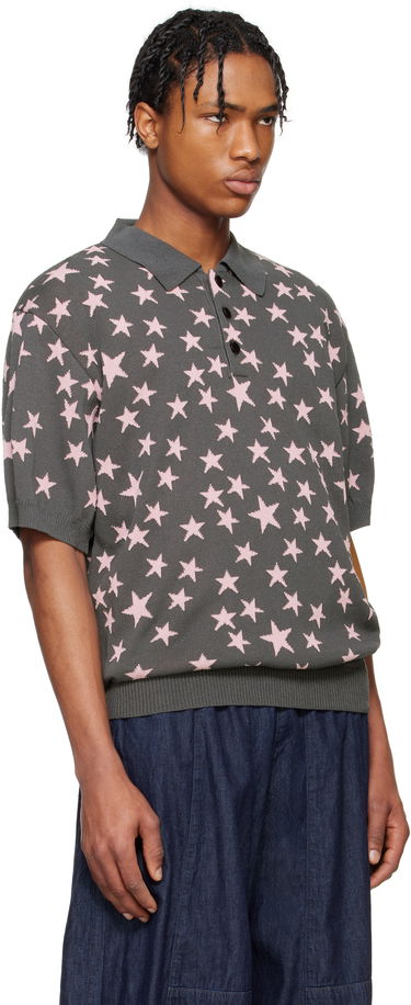 Polo tričko Needles NEEDLES Short Sleeve Star Knit Polo Fialová | QV375, 4