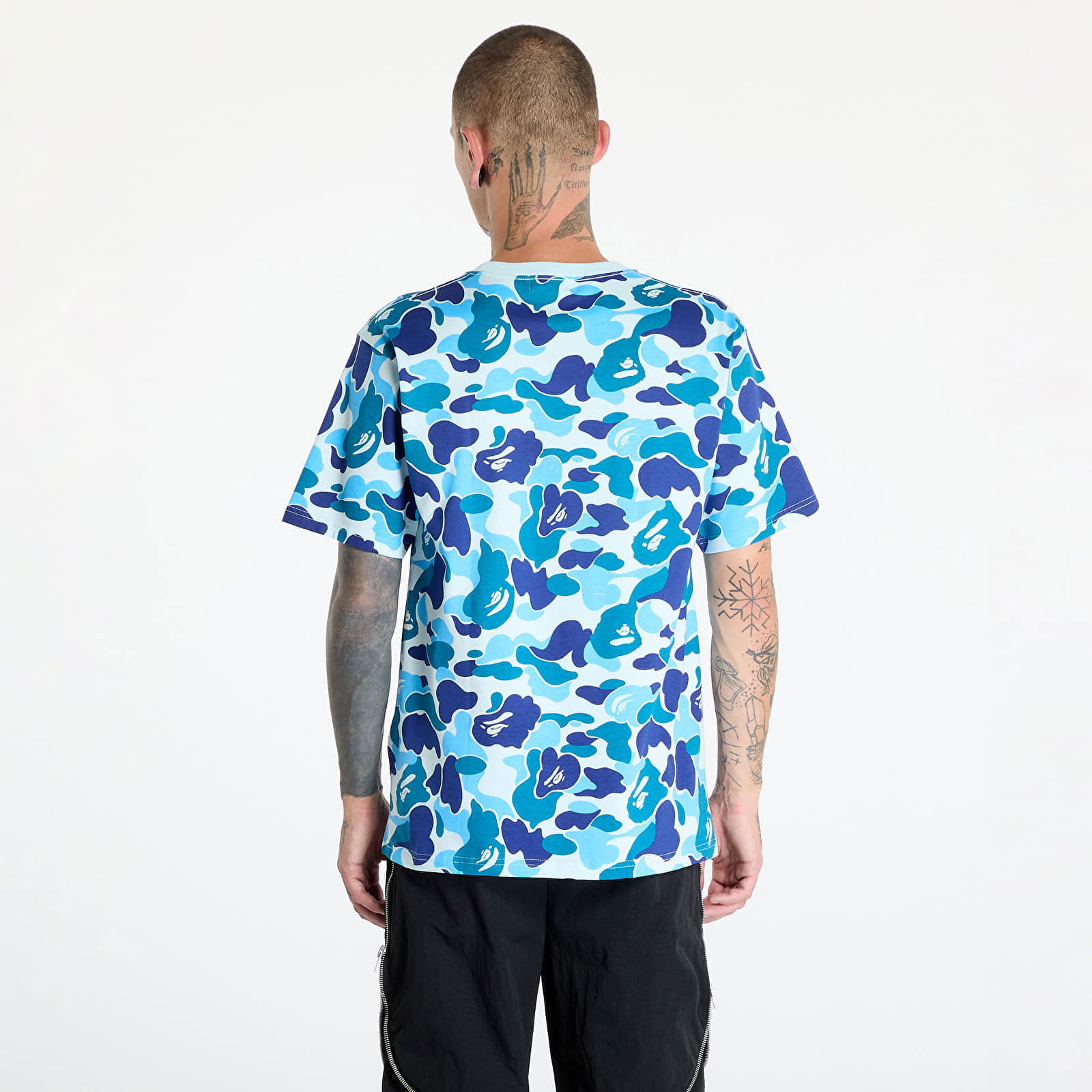 A BATHING APE Abc Camo College Tee Blue