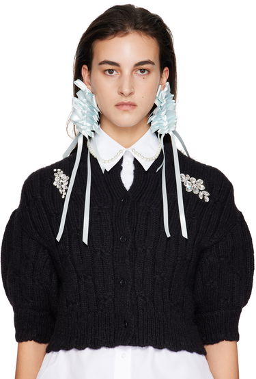 Náušnice Simone Rocha Simone Rocha Long Rosette Bow Earrings Biela | ERG426 0916, 2
