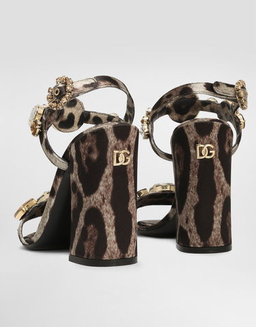 Tenisky a topánky Dolce & Gabbana Satin Sandals With Gemstone Embellishment Hnedá | CR1802A9T45HY13M, 3
