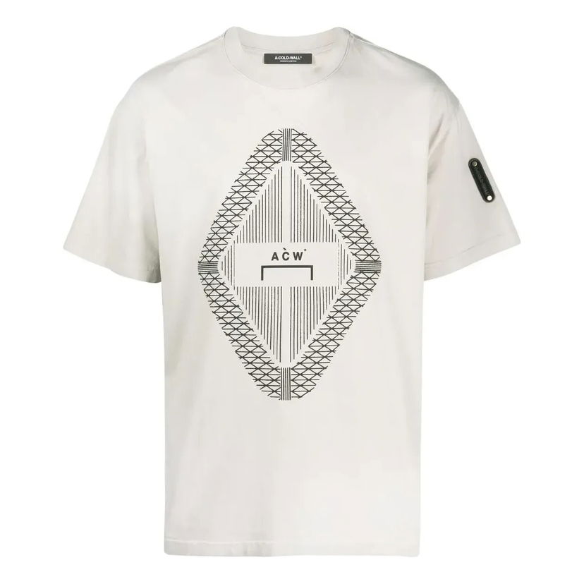 Tričko A-COLD-WALL* Diamond Logo Print T-Shirt Biela | ACWMTS133-LGGR